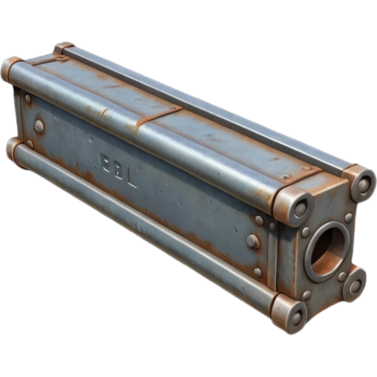 Clean metal beam, unweathered steel, no rust, no damage, industrial style, smooth surfaces, high-quality PBR game asset, no detailed more simple emoji