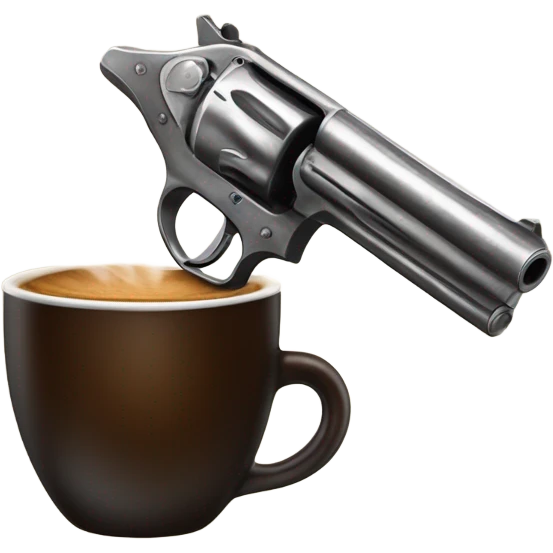 Coffee with a gun emoji