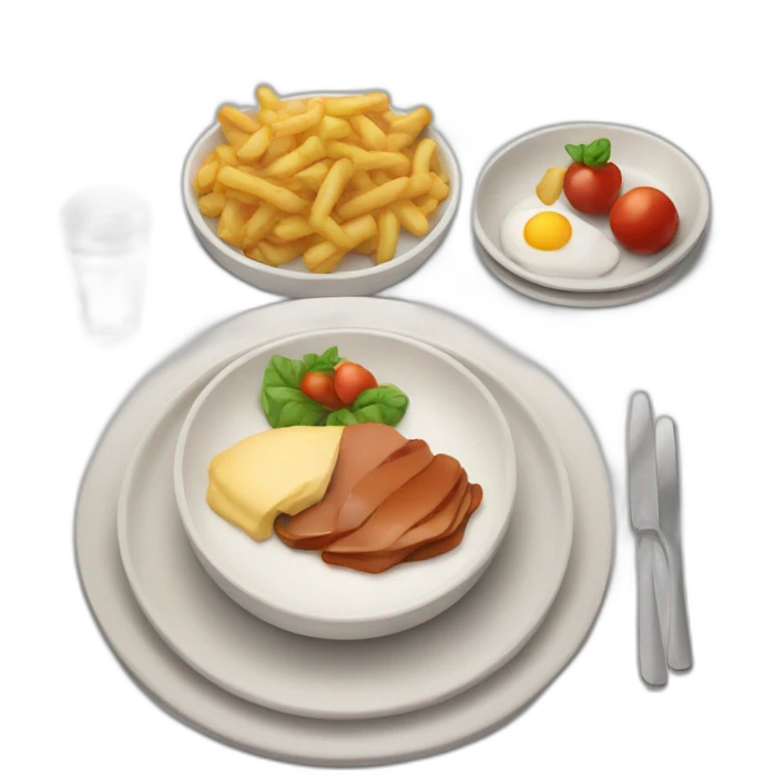 Table de restaurant avec des plats  emoji