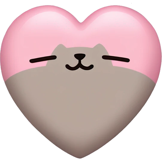 pusheen light pink heart emoji