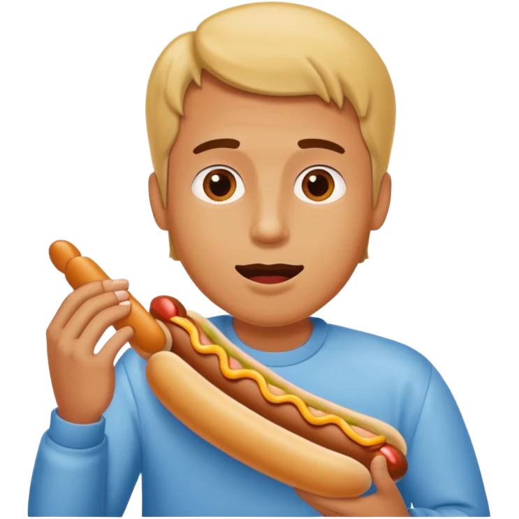 guy eating hotdog emoji