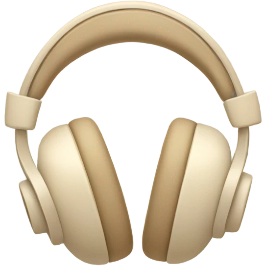 beige apple headphones with beige bows emoji