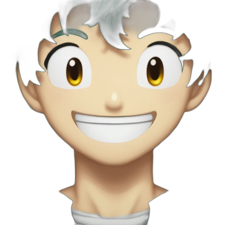 Izuku midoriya laughing with eyes closed emoji
