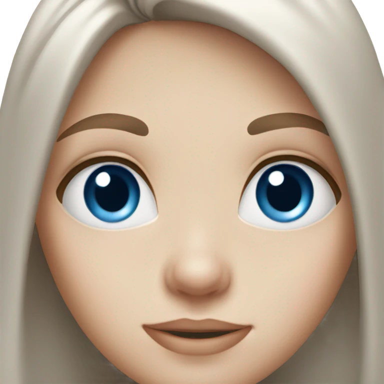 Girl with long brown hair, blue eyes and pale skin emoji