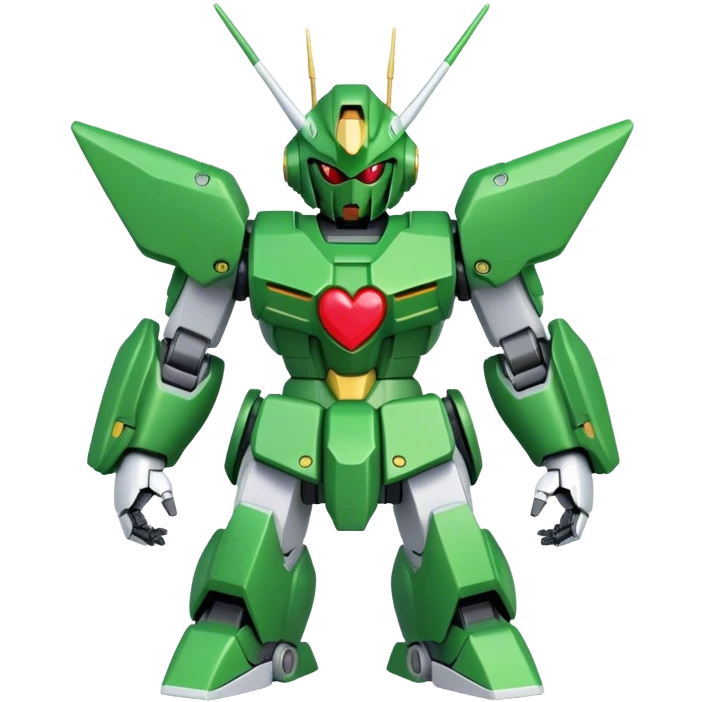 Green gundam with love emoji