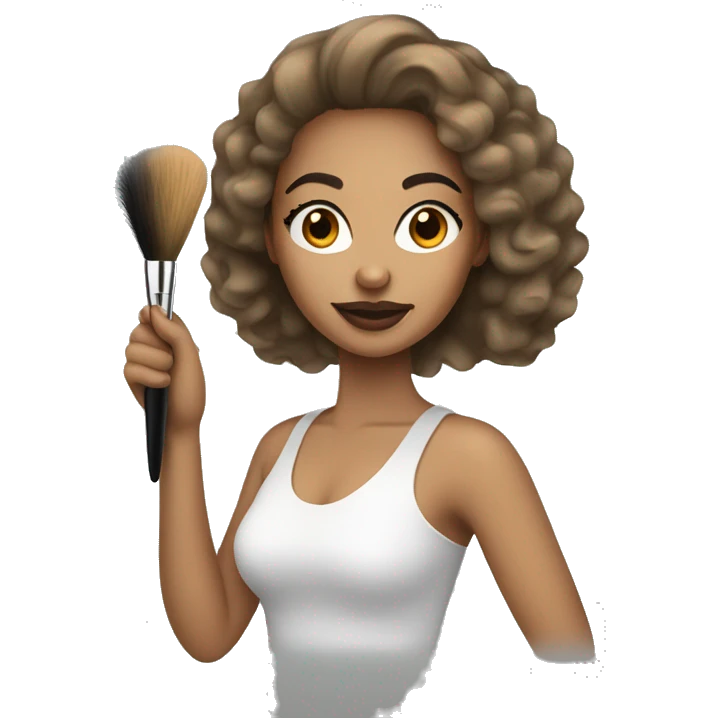 Light Skin Woman Holding Makeup Brush emoji