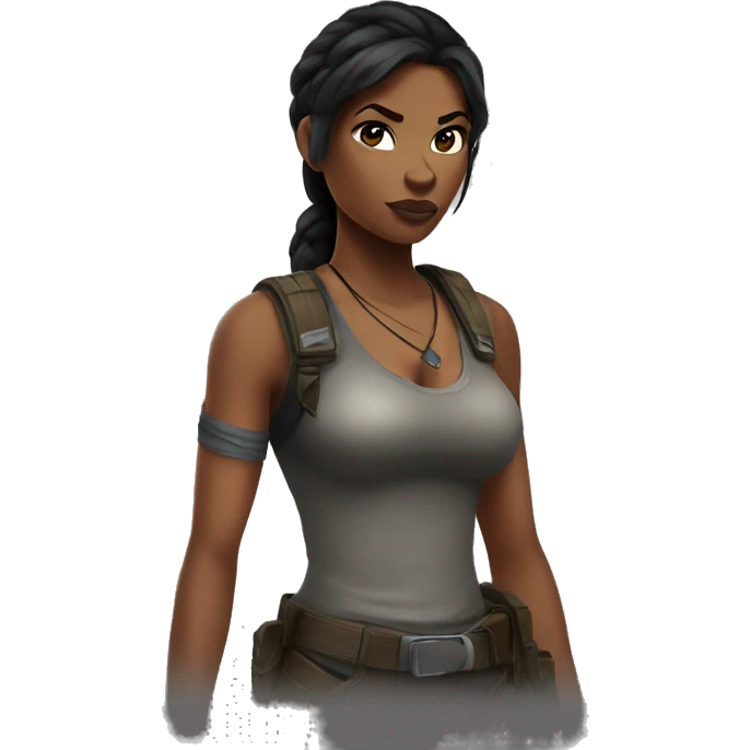 Lara Croft but black emoji