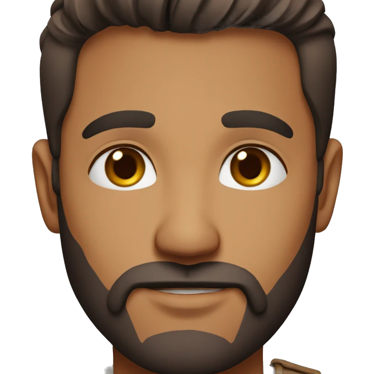 Indian male, brown eyes, sharp features and beard with brown hair  emoji