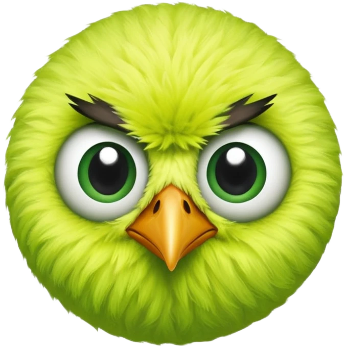 Tennis ball as a bird with big eyes looking opposite ways emoji
