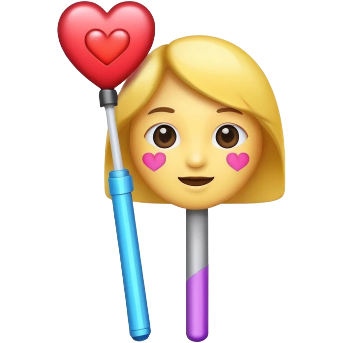 a fan emoji with heart eyes holding a K-pop light stick emoji