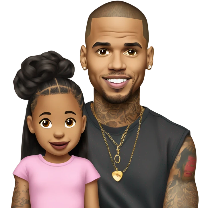 Hyper Realistic Chris Brown with daughter Royalty emoji