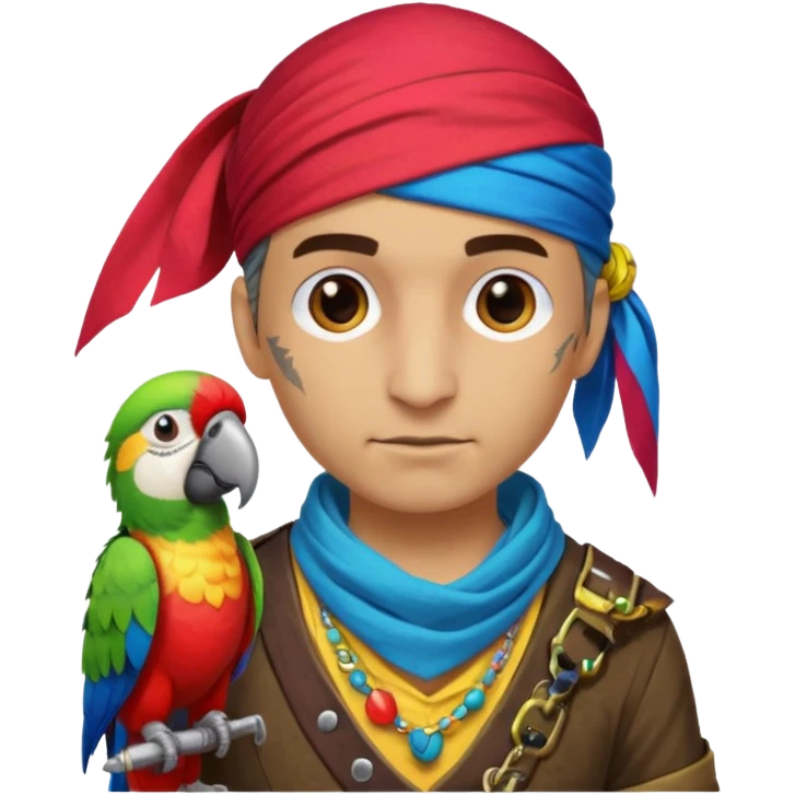 pirate and parrot emoji