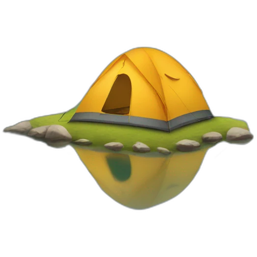 Tent near lake emoji