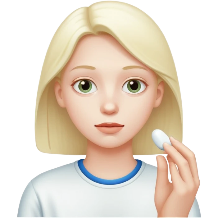 Joven tomando pastilla emoji