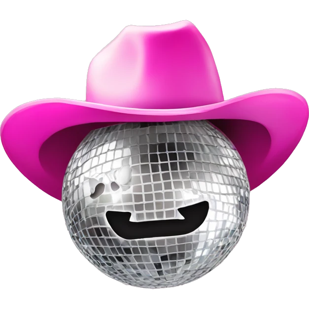 disco ball with pink cowboy hat emoji