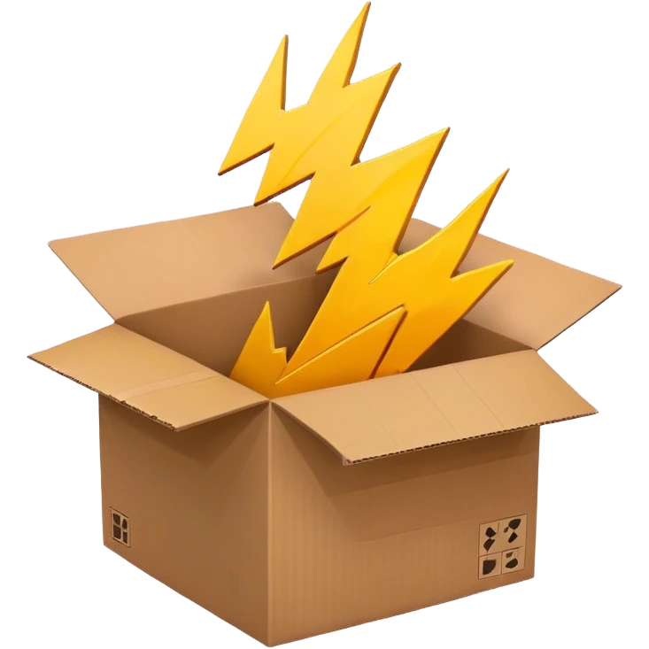 lightning with a logistic box in background emoji
