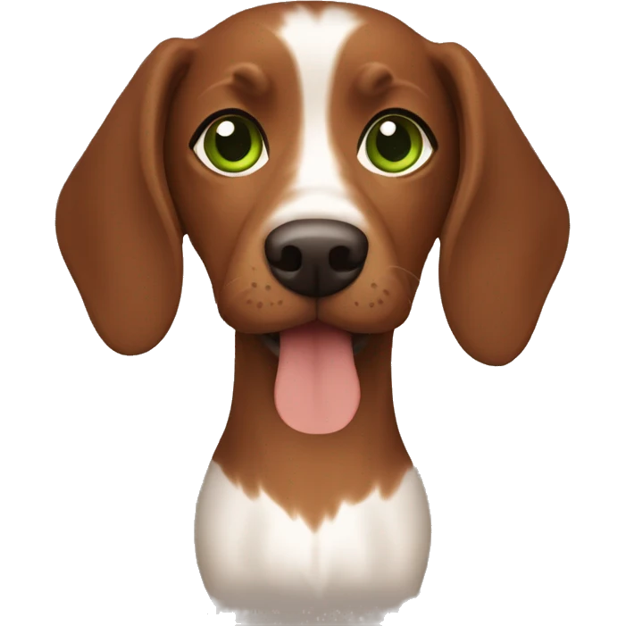 Lebanese with green eyes and brown hair holding a brown teckel emoji