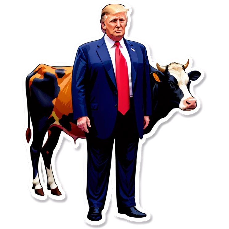 Donald trump with a cow body emoji
