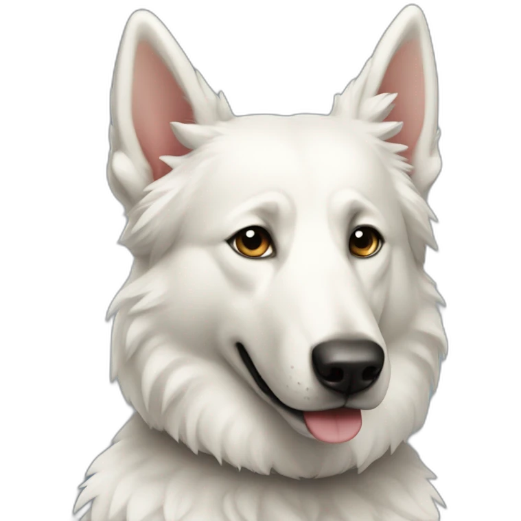 White shepherd type on keyboard emoji