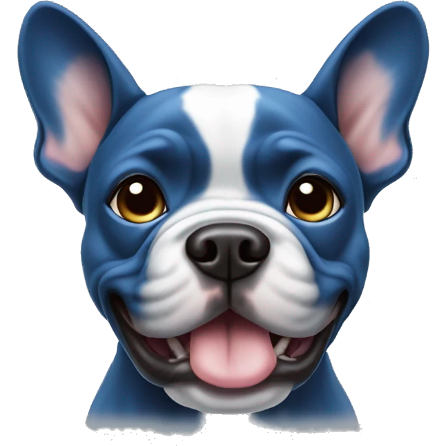 French bull dog blue emoji