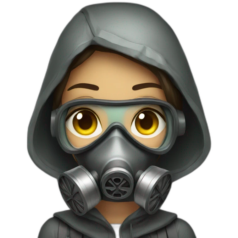 Girl wearing gas mask  emoji