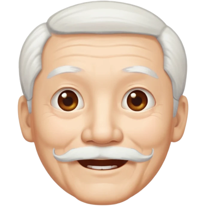 chinese old man with white hair and white mustache emoji