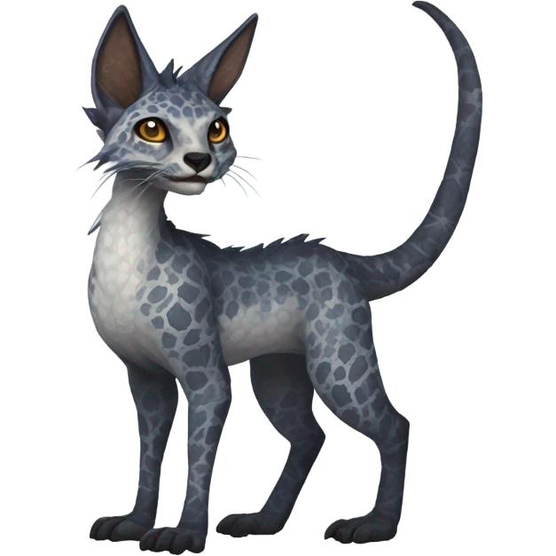 Modern Feral Rare Fantasy Vernid-Trico-species by LiLaiRa, random markings, full body emoji