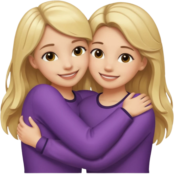 Make me and my friend hug (blonde girl and brunette girl) emoji