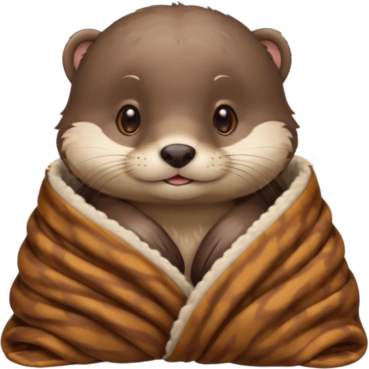 Cozy otter in blanket emoji