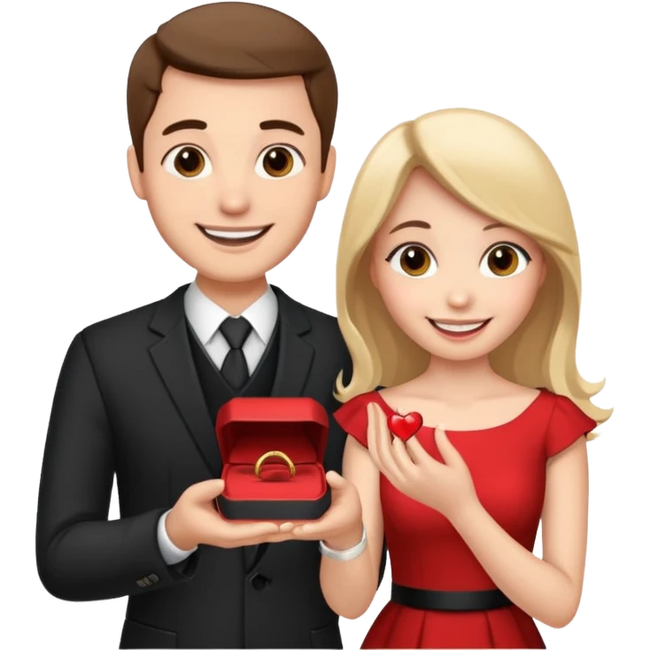 A man proposing to a woman emoji