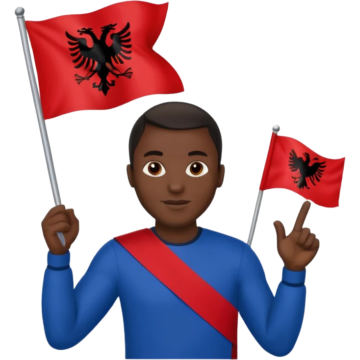 Black man holding albania flag emoji