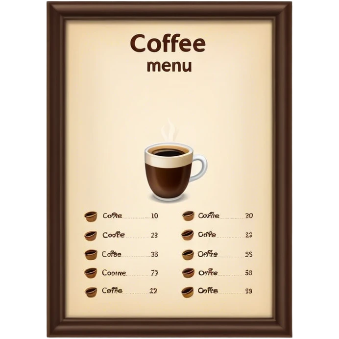 coffee menu emoji