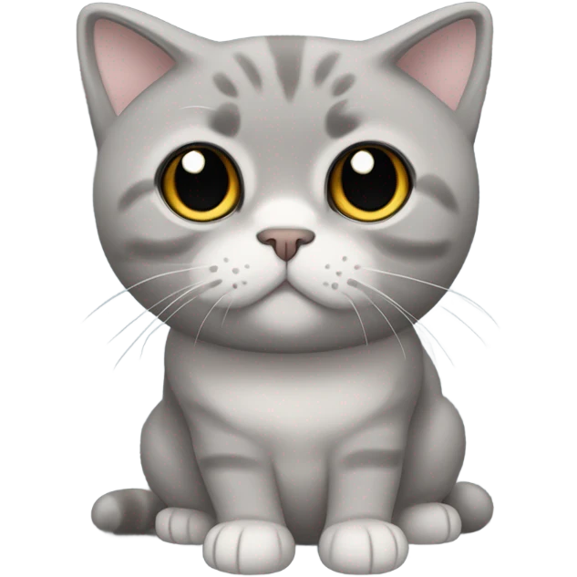 All grey Scottish fold cat emoji