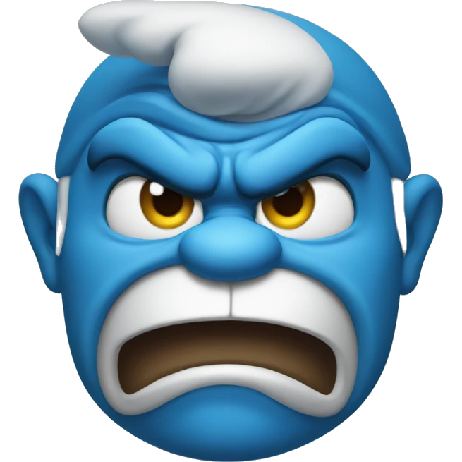 Smurf angry emoji