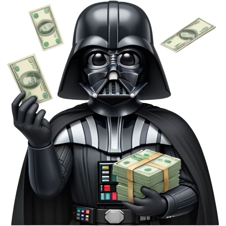Darth Vader farting while money spreading and using the force  emoji