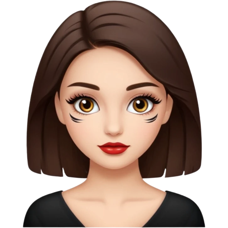 девочка с красивым макияжем , реснички брюнетка , и на её щеке должно быть написано «бевикс я тебя люблю»НАДПИСЬ!!! emoji