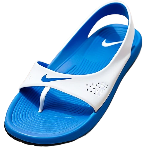 Акула с синими красотками nike на всех плавниках идёт по пляжу emoji