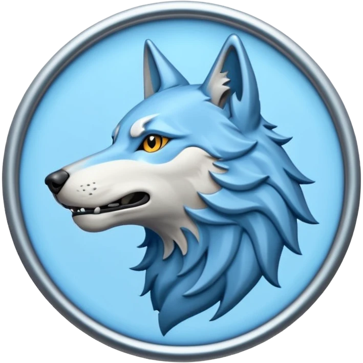 howling wolf crest in light blue emoji