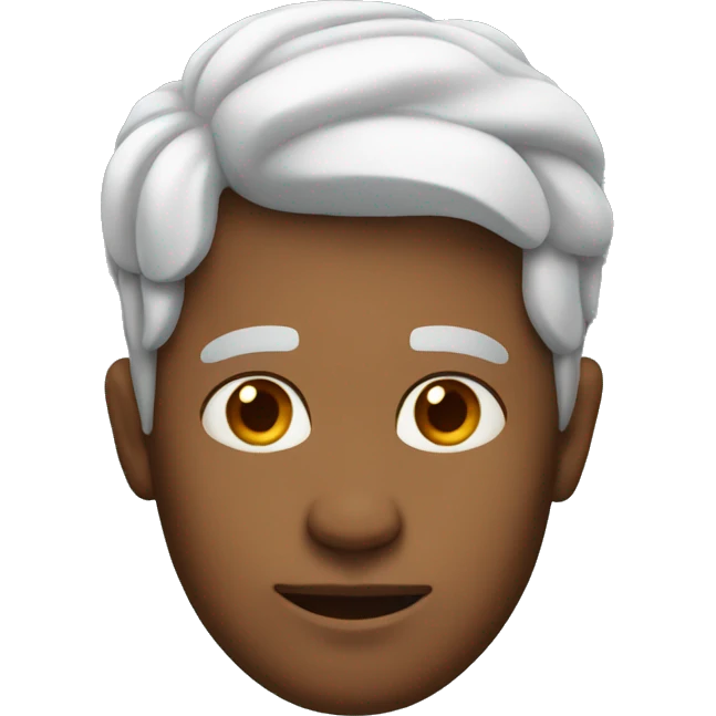 man with shar on head emoji