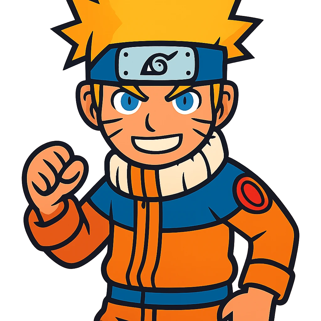 Naruto with vibrant colors in vibrant toon style emoji