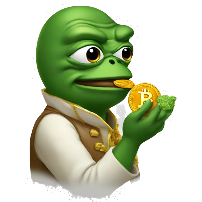 pepe eating bitcoin emoji