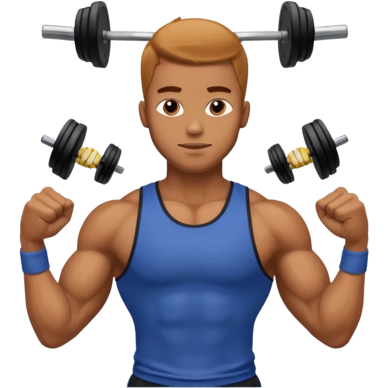 Caramel skin guy in gym emoji