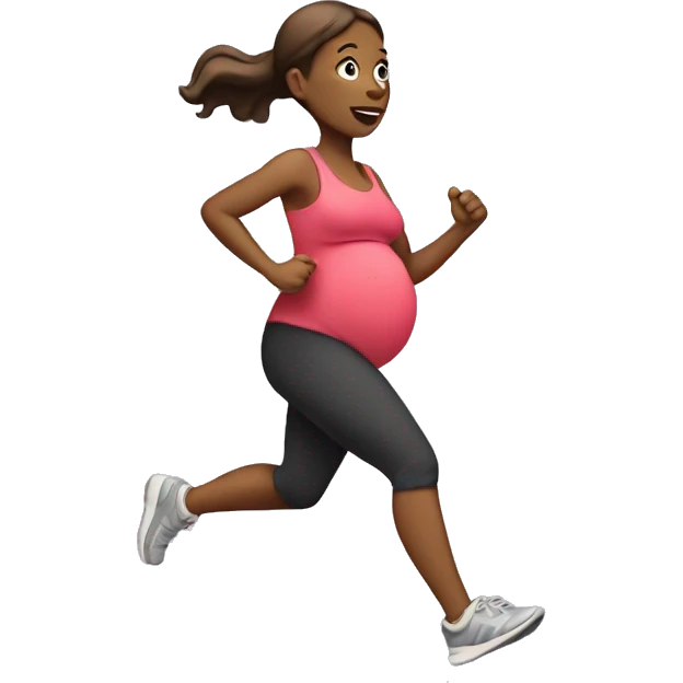 running pregnant lady emoji