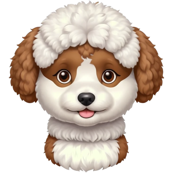 Perro caniche con un maites emoji