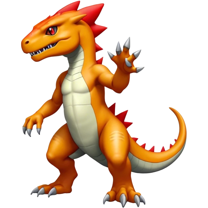  Cool Edgy Shiny Futuristic Ethereal Legendary Greymon-Digimon-Charmeleon-Reptile full body emoji
