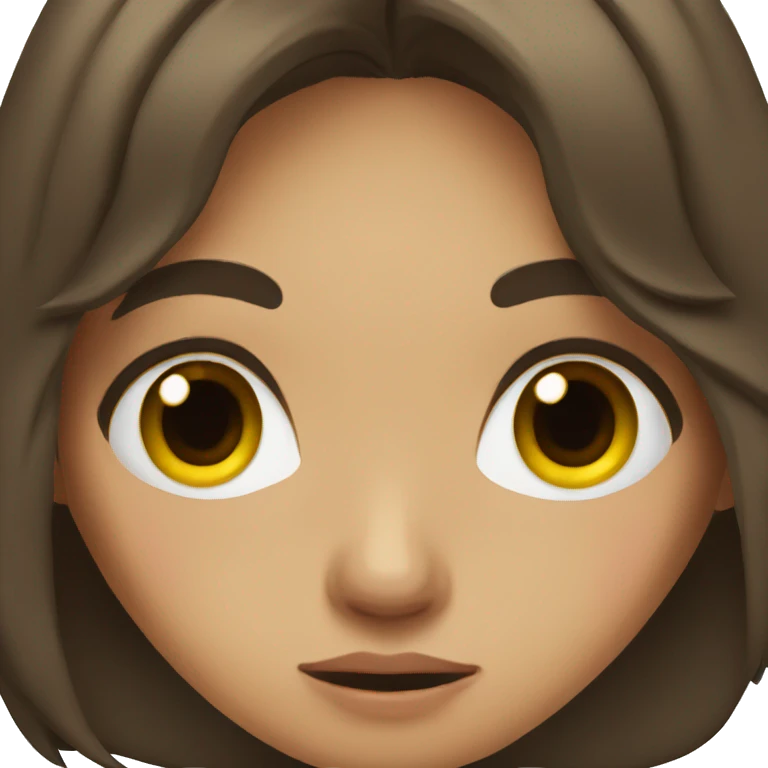 A brunette girl crying  emoji