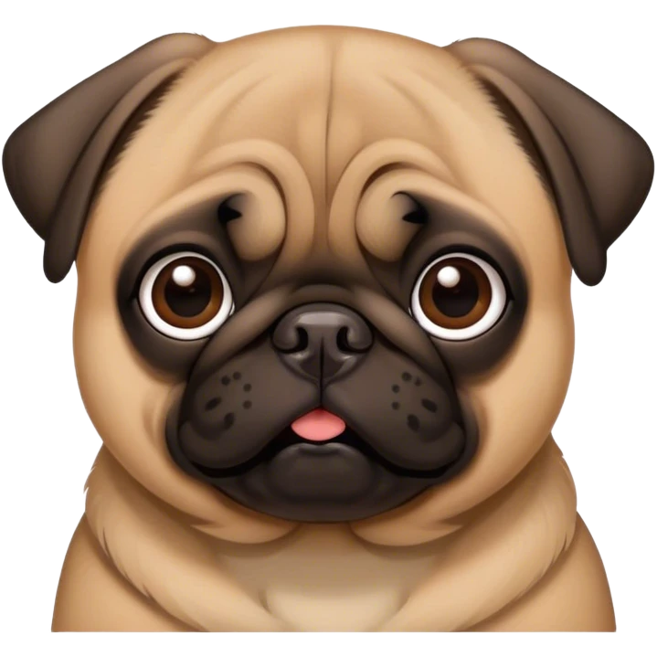 brown pug with black ears  emoji
