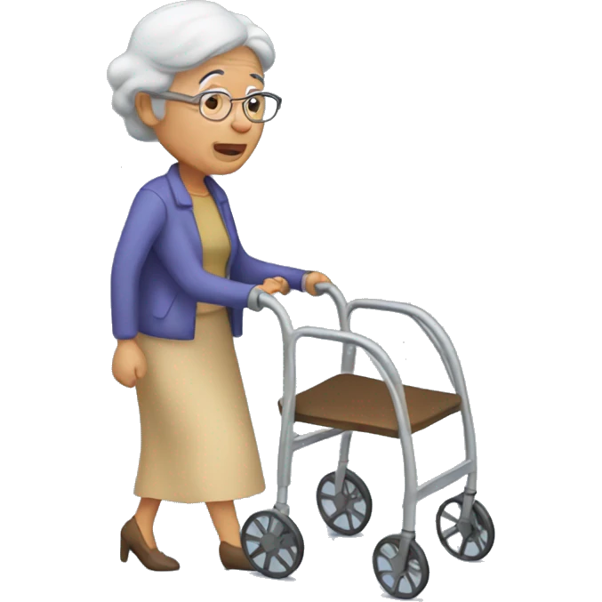 A grandma with a walker emoji