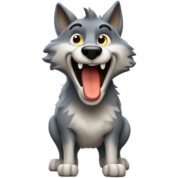 Farting wolf emoji