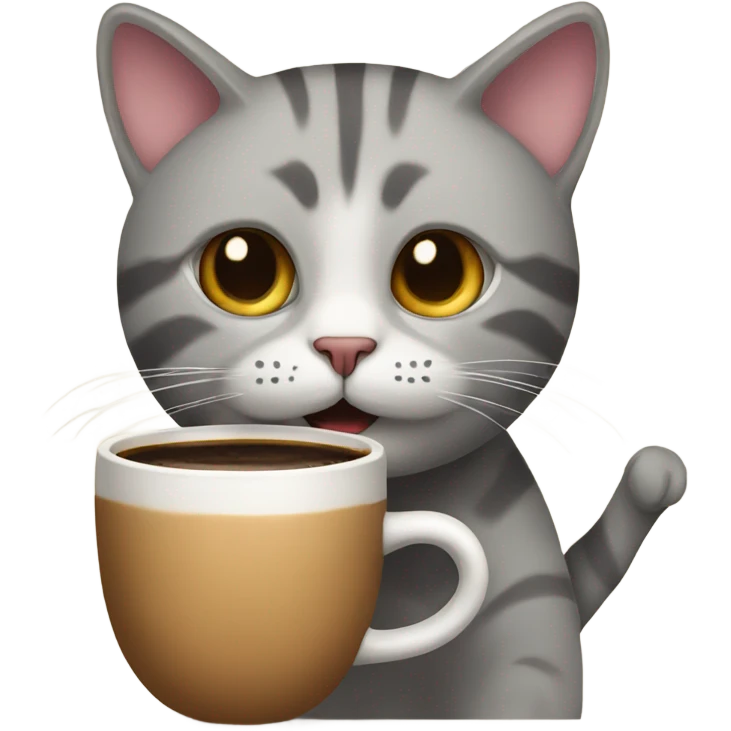 Cat with a coffee  emoji